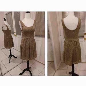 4/$60 Beige/Tan Lacy Dress - size Small